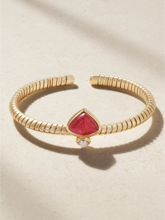 18-karat Gold Rubellite And Diamond Cuff