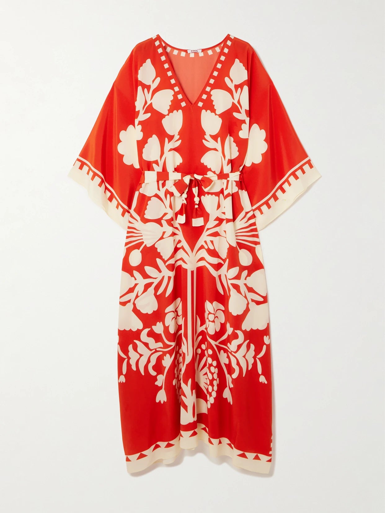 Holi Belted Printed Silk Crepe De Chine Cover-up