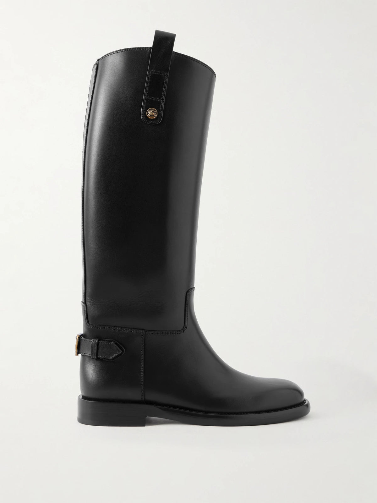 Buckled Leather Knee Boots