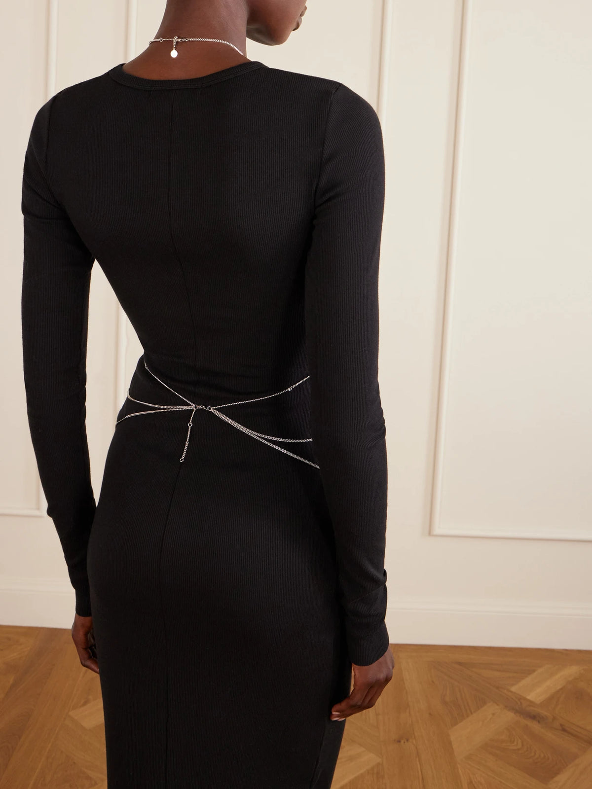 Silver-tone Crystal Body Chain