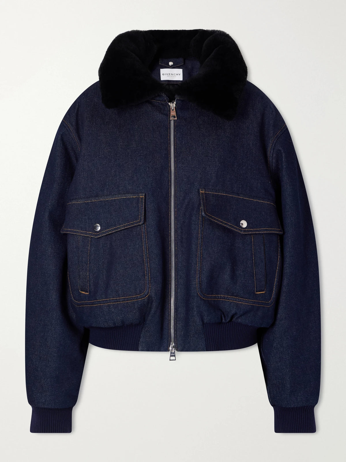 Givenchy Denim Shearling-trimmed Blouson Jacket