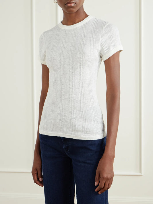 Mother The Itty Bitty Ringer Ribbed Cotton-jersey T-shirt
