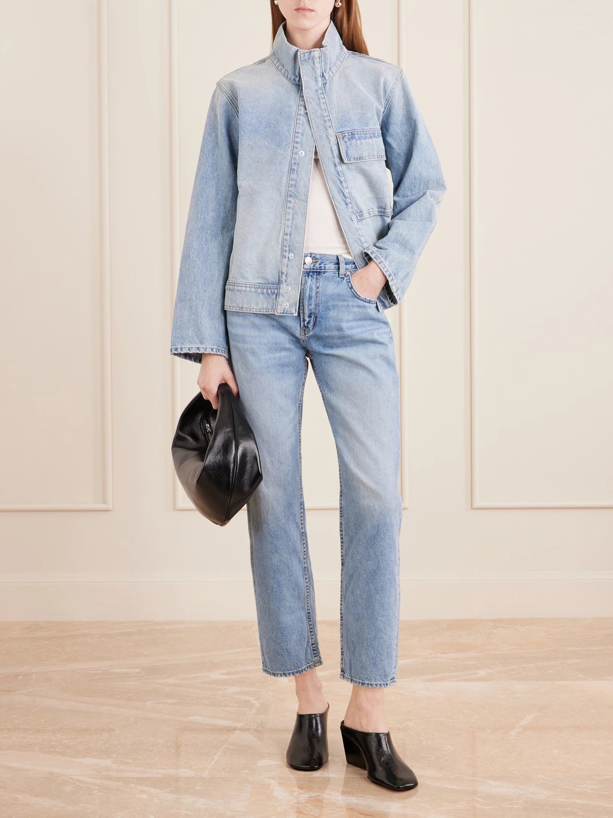 Image of Coats & Jackets. Product name - Marilou Denim Jacket in Light denim colour by brand - Nili Lotan