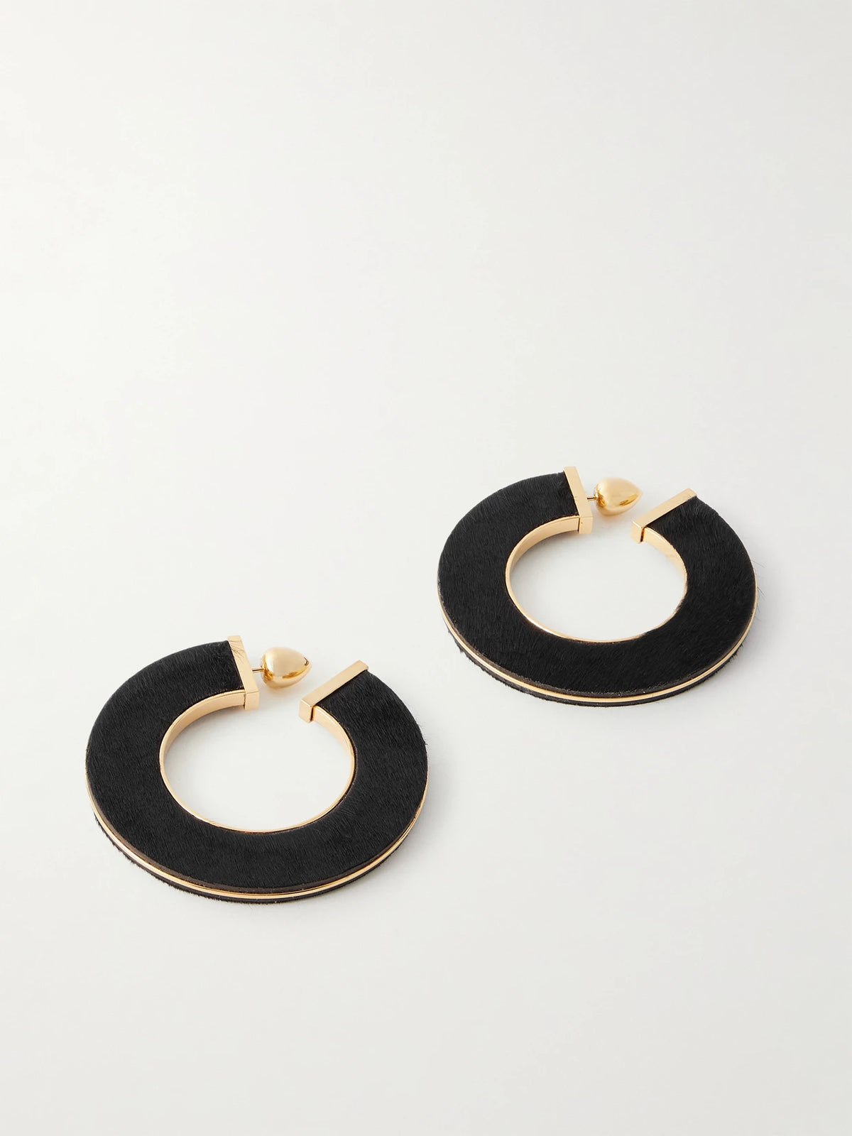 Gold-tone Calf Hair Hoop Earrings