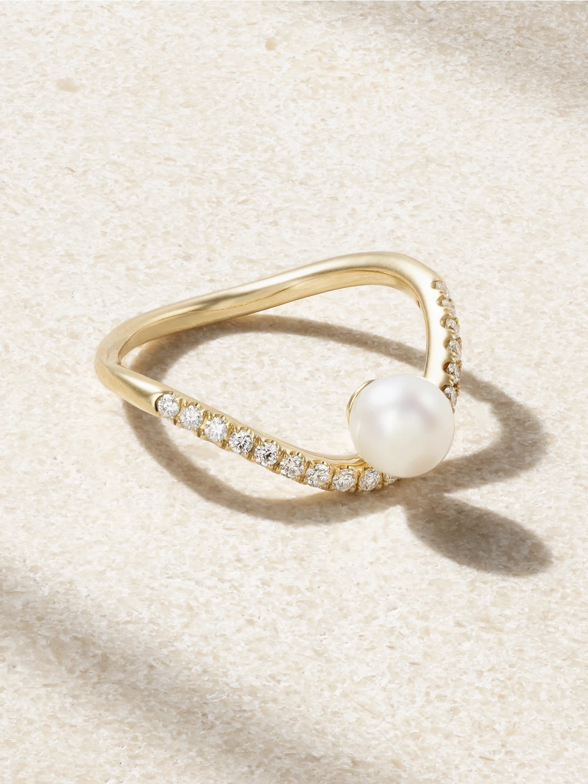 14-karat Gold, Diamond And Pearl Ring