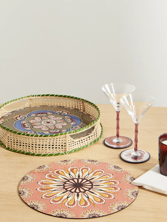 Image of Decor. Product name - Raffia Tray in Beige colour by brand - La DoubleJ
