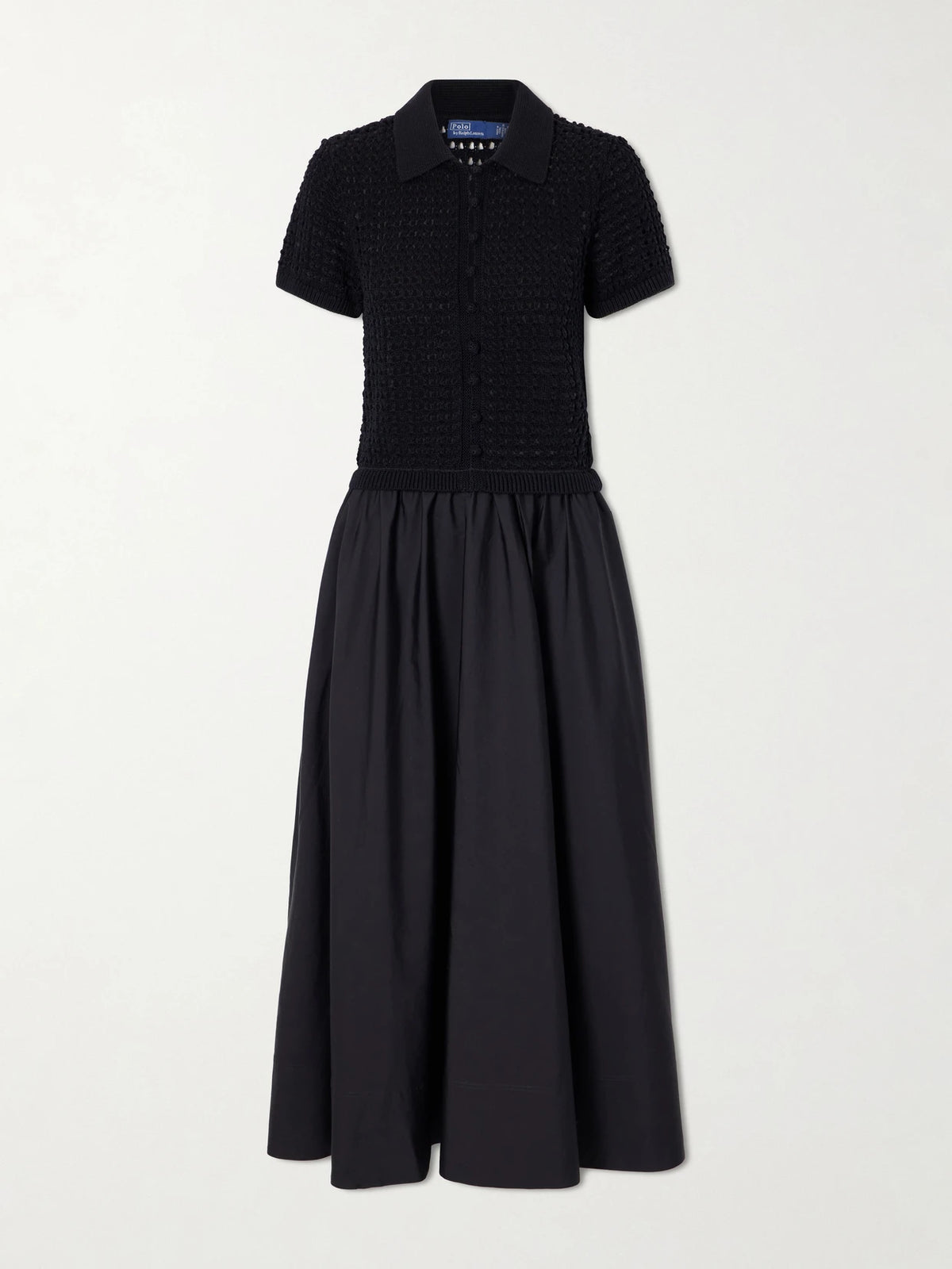 Crocheted Cotton-poplin Maxi Dress