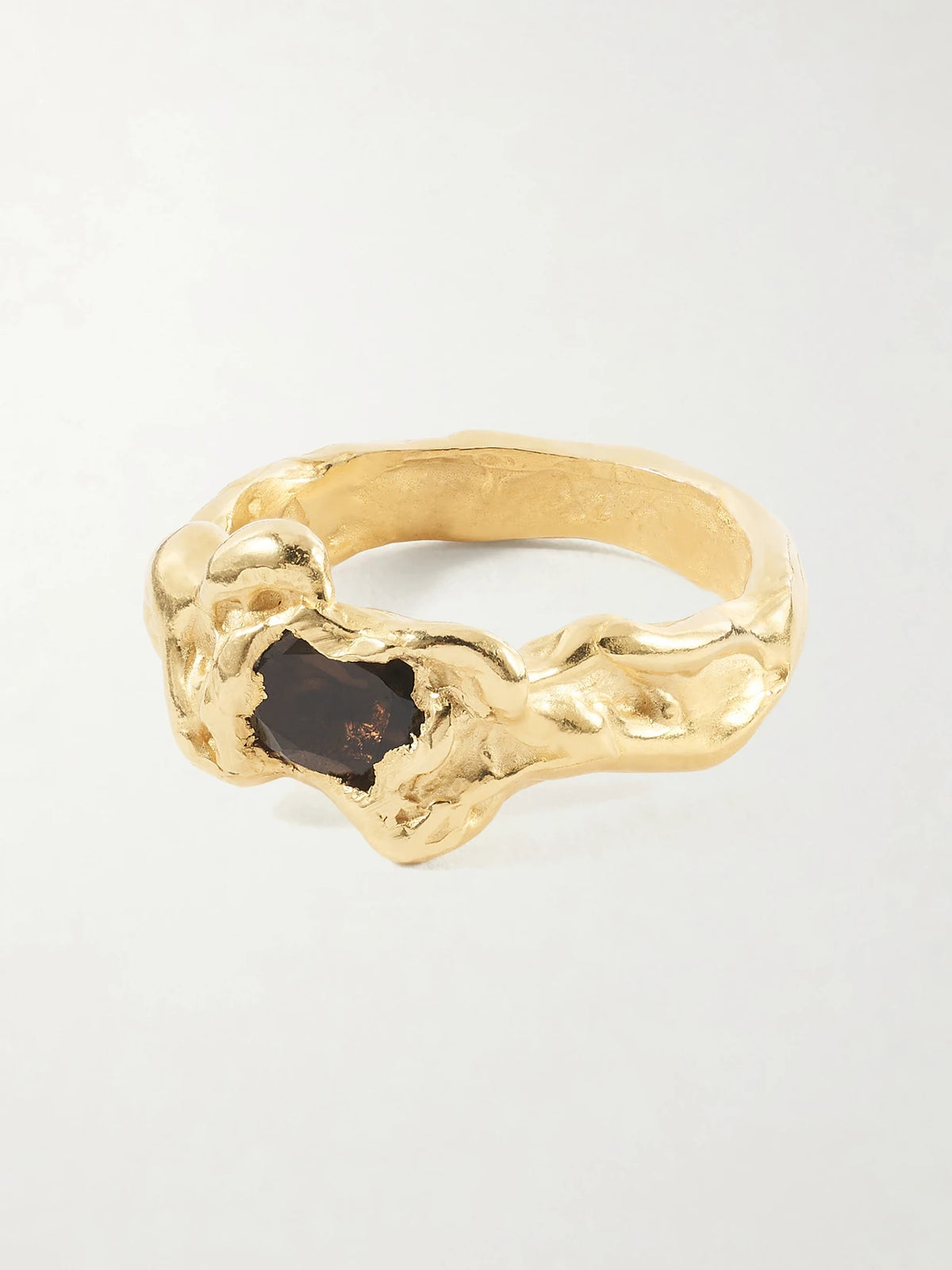 Ola Gold-plated Sterling Silver And Smoky Quartz Ring