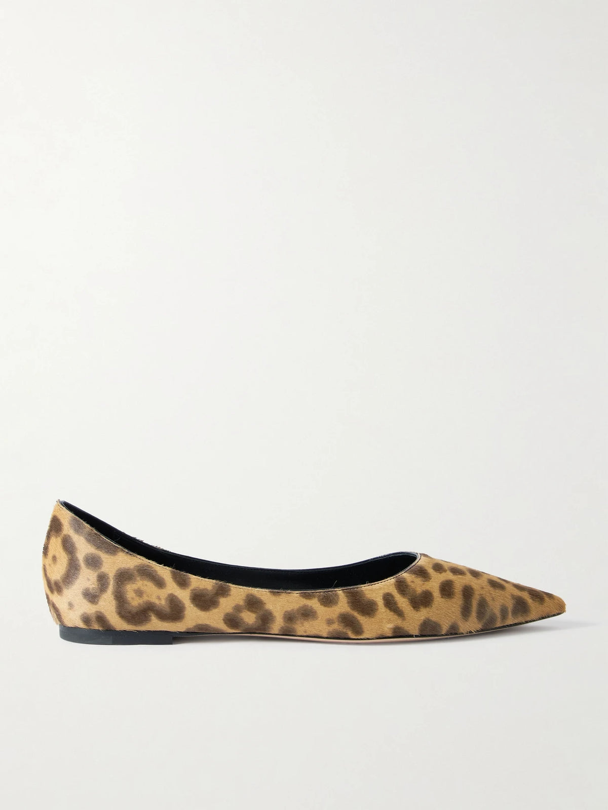Love Leopard-print Pony Hair Ballet Flats