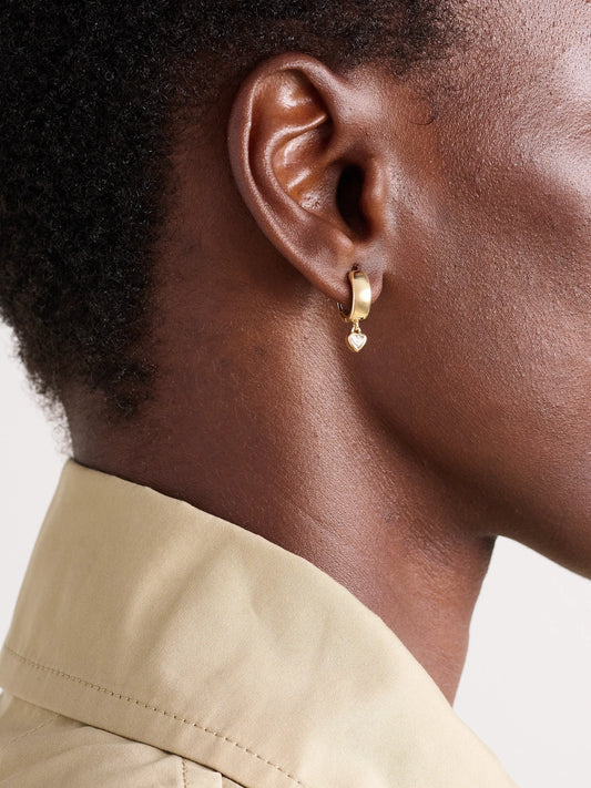 Image of Earrings. Product name - Everyday Drop 14-karat Gold Diamond Hoop Earrings in Multi colour by brand - Roxanne First