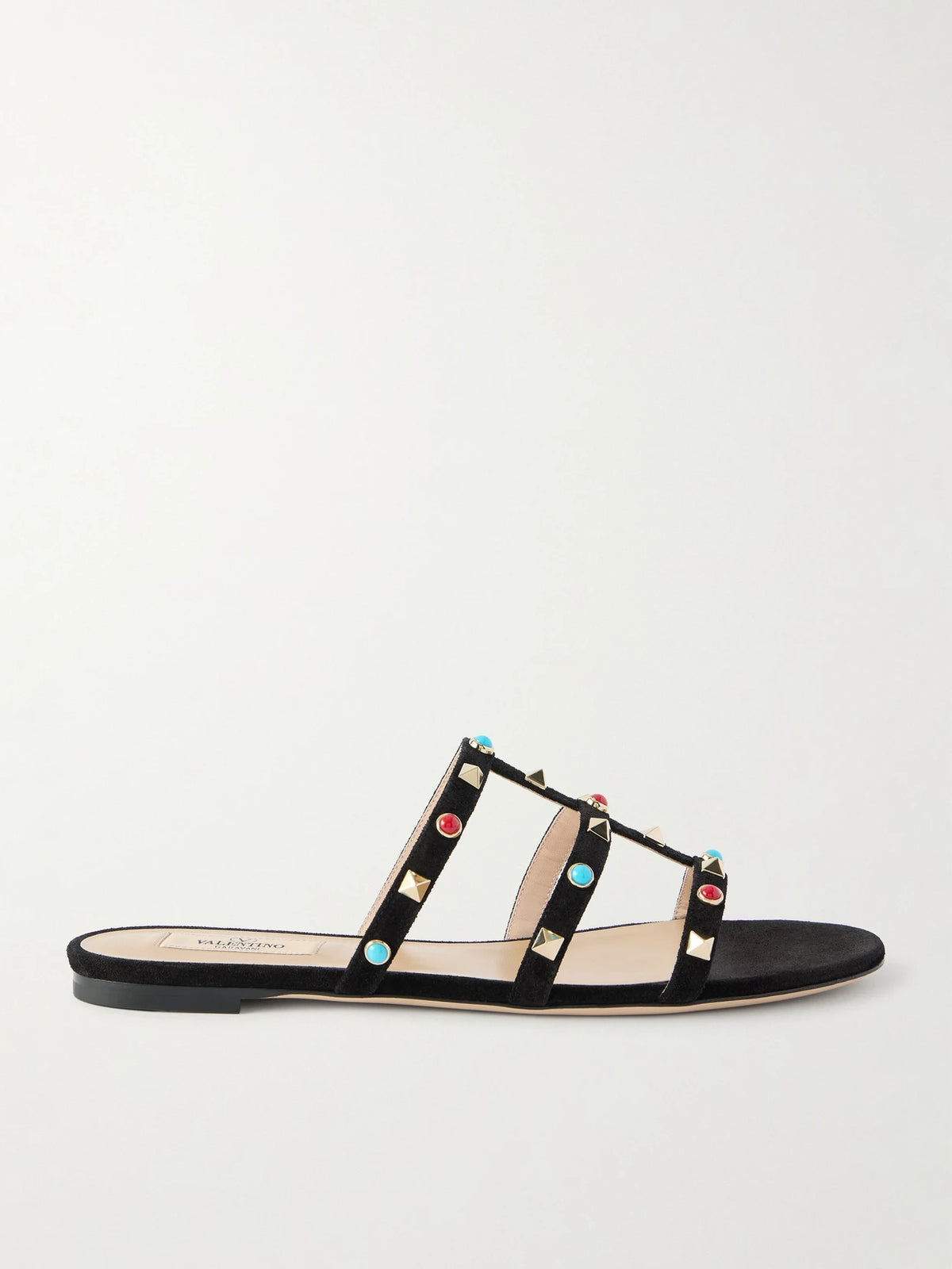 Rockstud Bead-embellished Suede Sandals