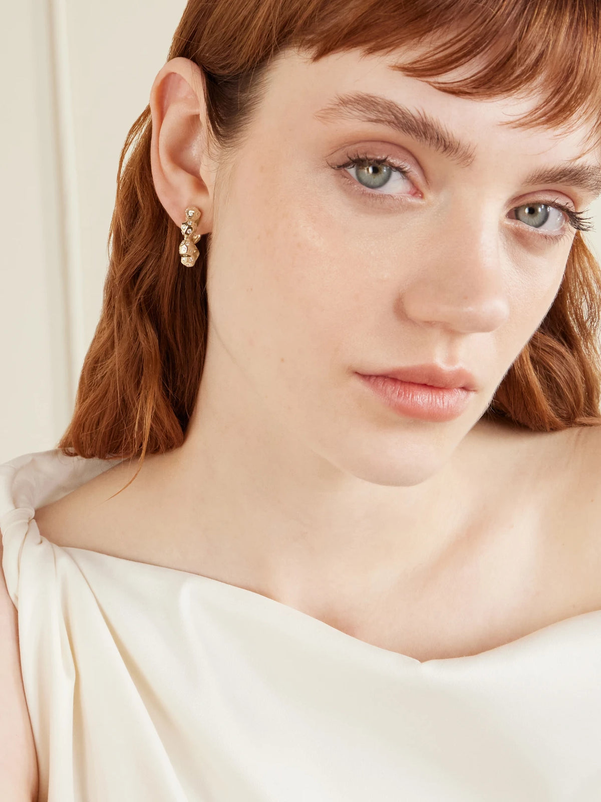 Image of Earrings. Product name - La Roca 14-karat Gold Diamond Hoop Earrings in Multi colour by brand - Marlo Laz
