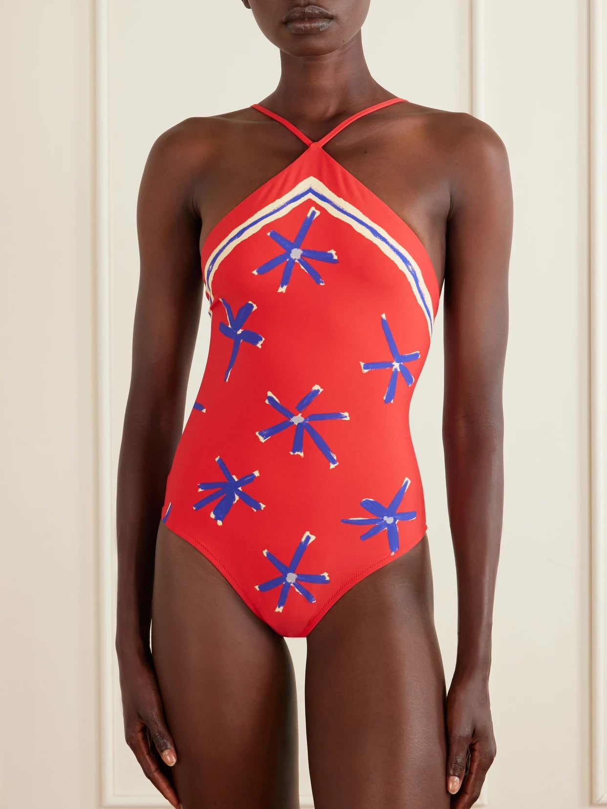 Cadence Printed Halterneck One-piece