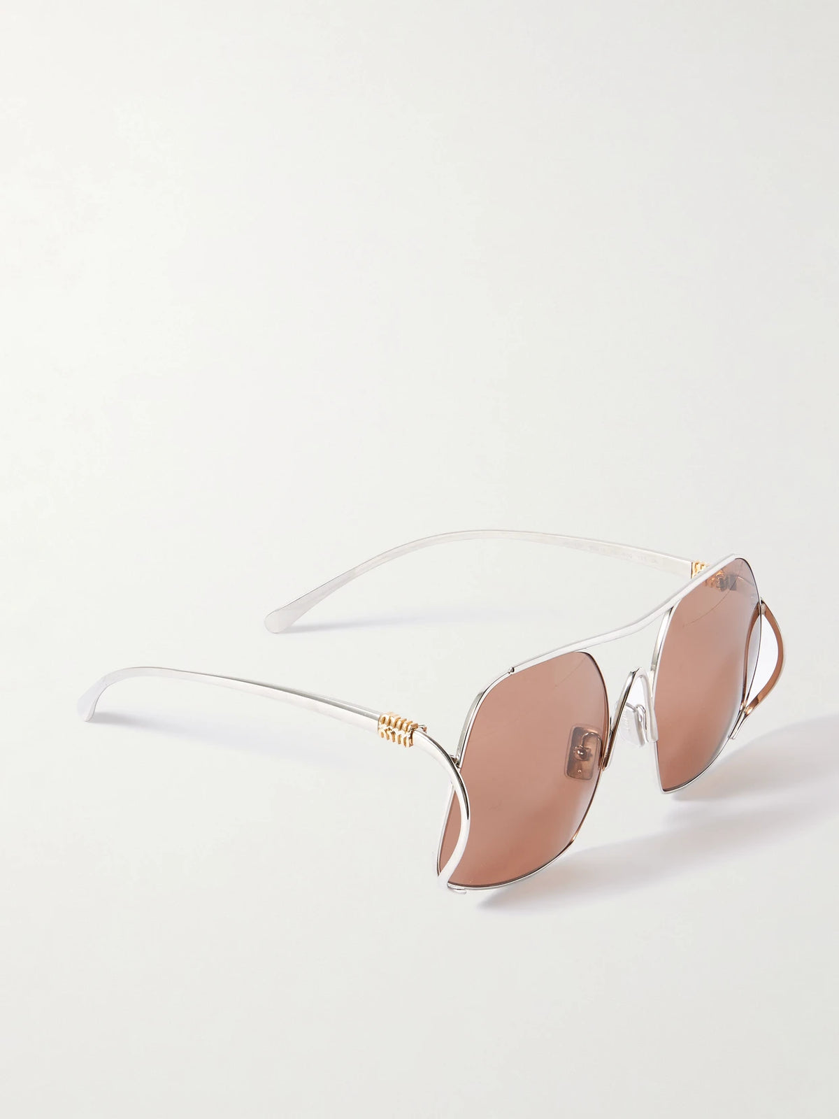 Square-frame Silver-tone Sunglasses
