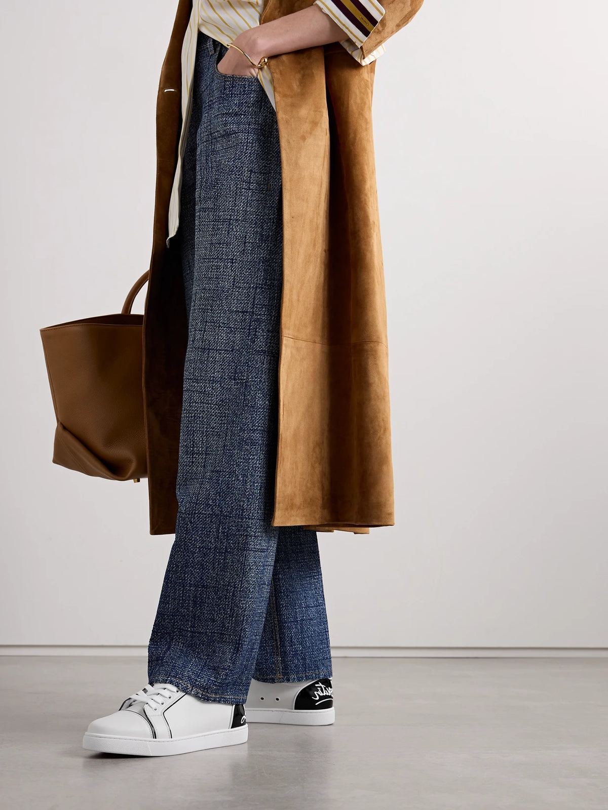 Fun Vieira Patent-leather Trimmed Leather Sneakers