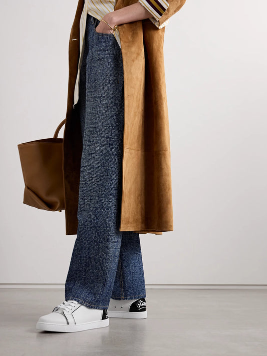 Fun Vieira Patent-leather Trimmed Leather Sneakers
