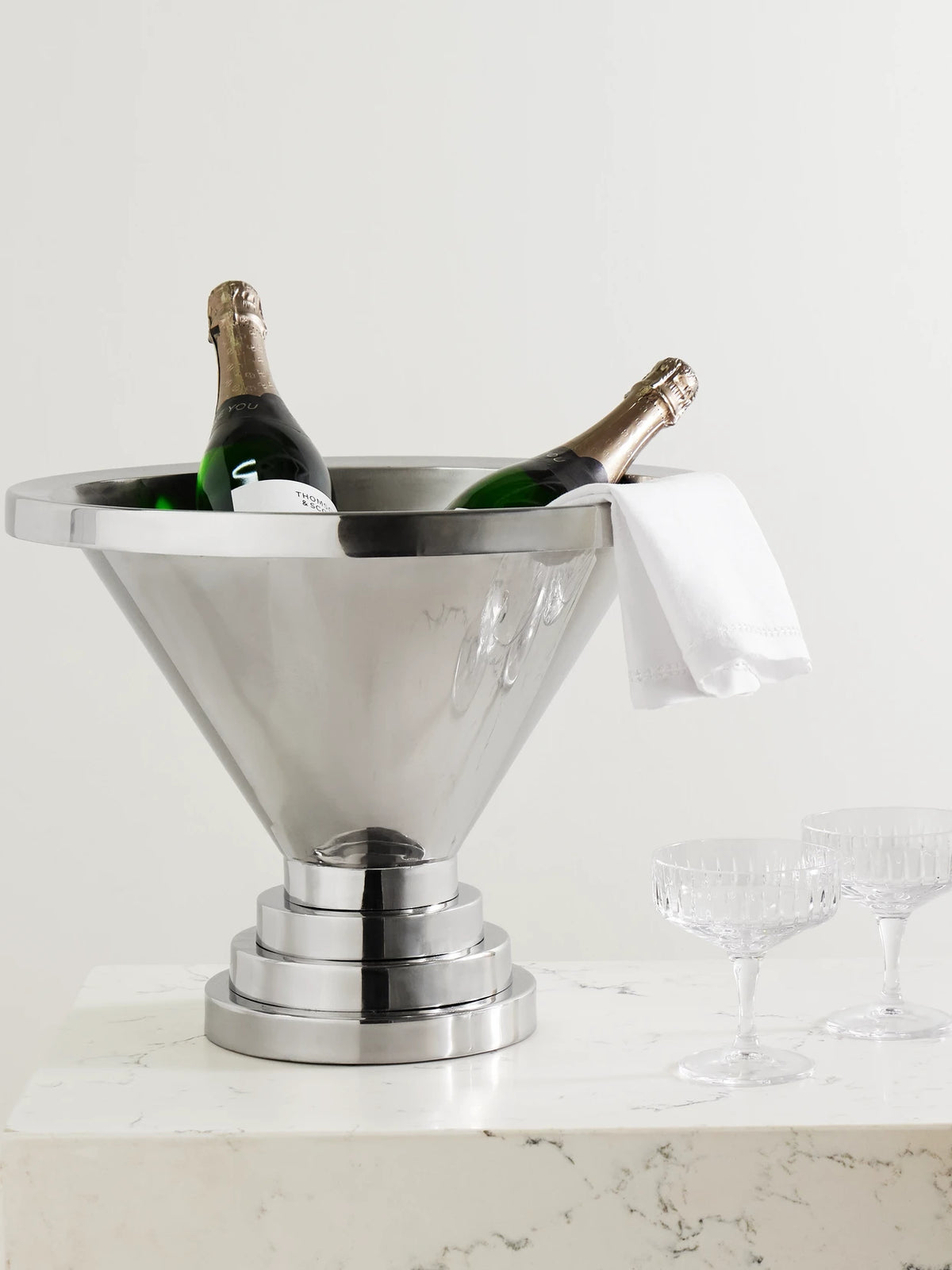 Image of Tableware. Product name - Stainless Steel Champagne Bowl in Silver colour by brand - LOUISE ROE