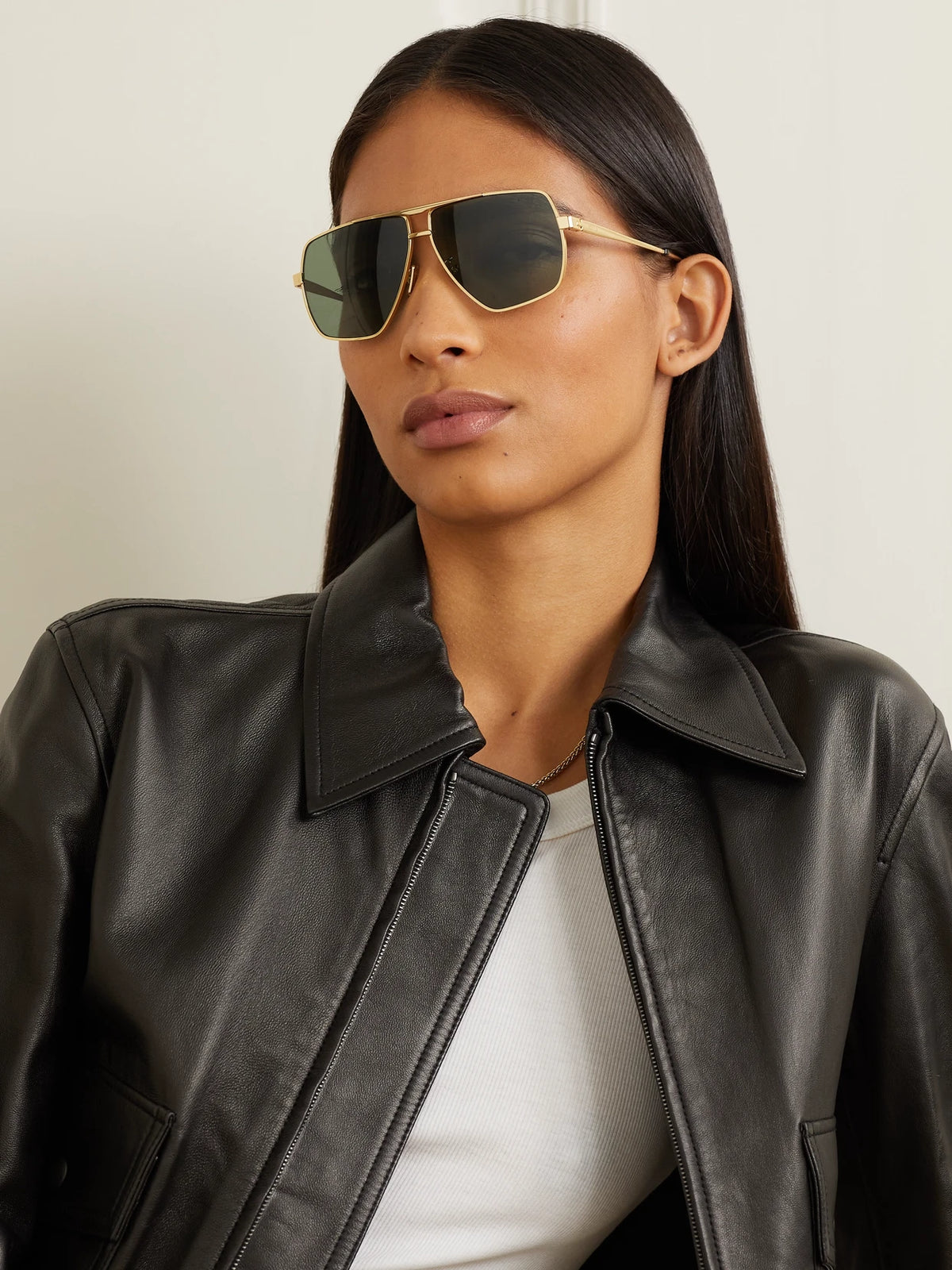 Image of Sunglasses. Product name - Oversized Aviator-style Gold-tone Sunglasses in Multi colour by brand - CELINE Eyewear