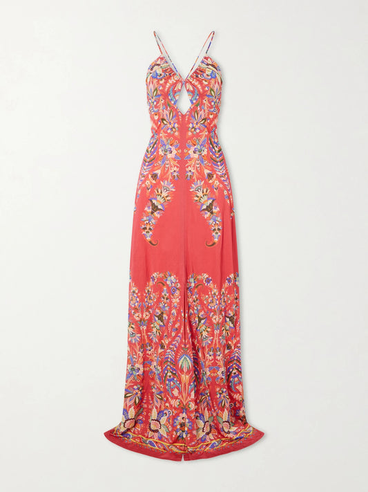 Floral-print Crepe Maxi Dress