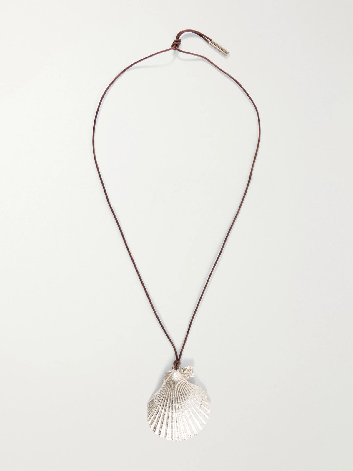 Sea Chalice Sterling Silver And Leather Cord Necklace