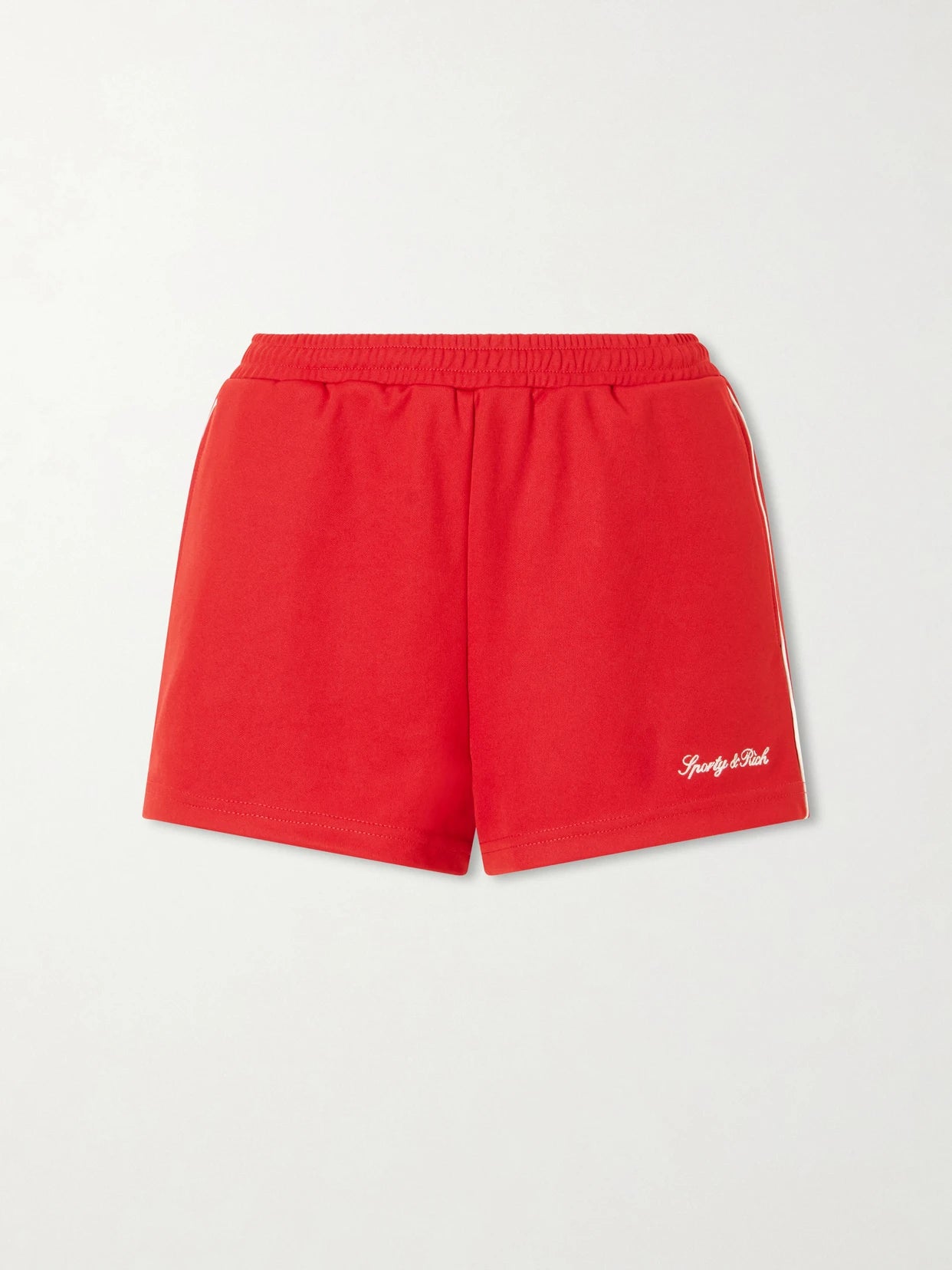 Image of Sleepwear & Loungewear. Product name - Logo-embroidered Jersey Shorts in small colour by brand - Sporty & Rich