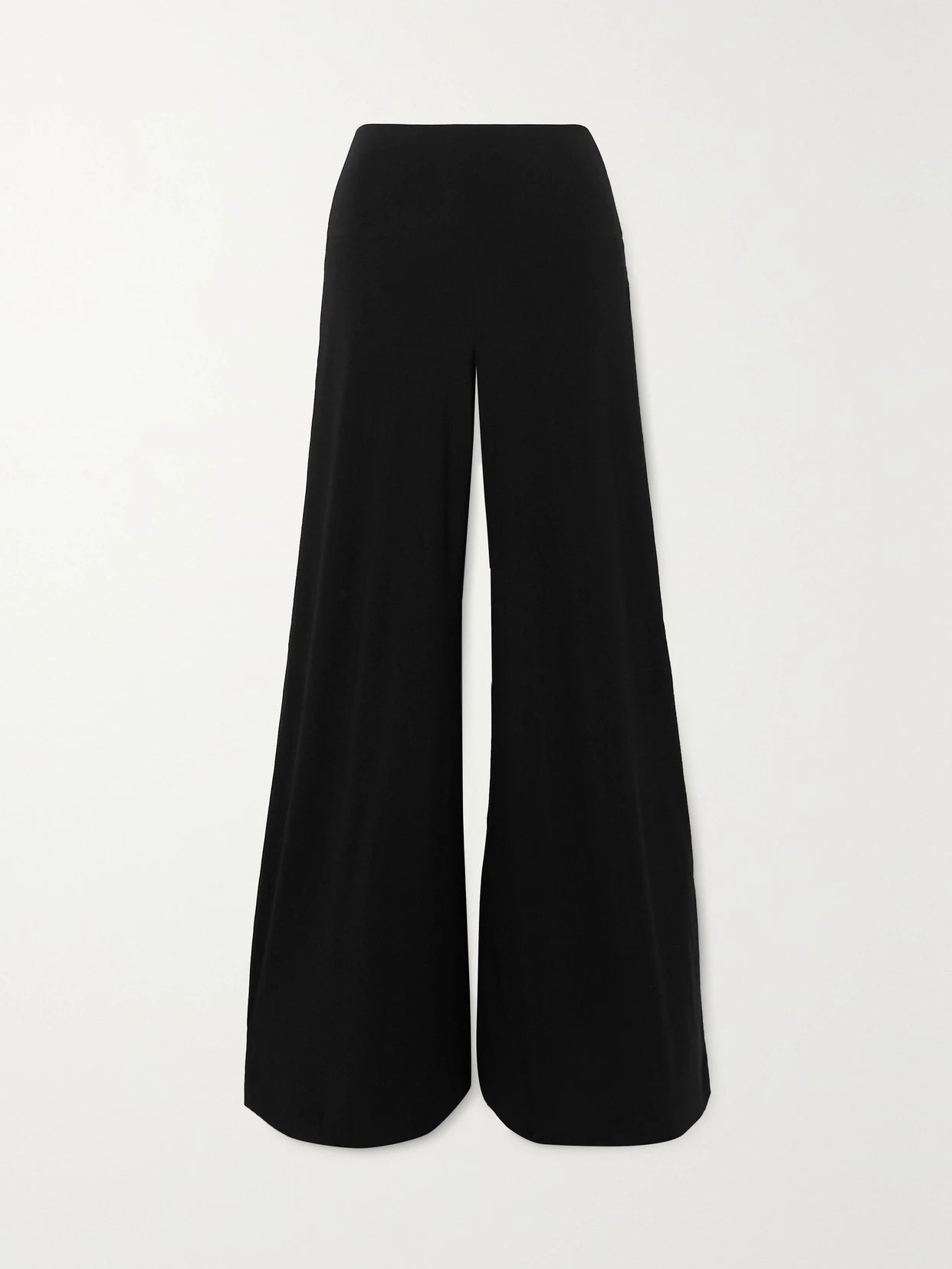 Image of a model wearing Pants. Product name - Elephant Stretch-jersey Wide-leg Pants in Black colour by brand - Norma Kamali