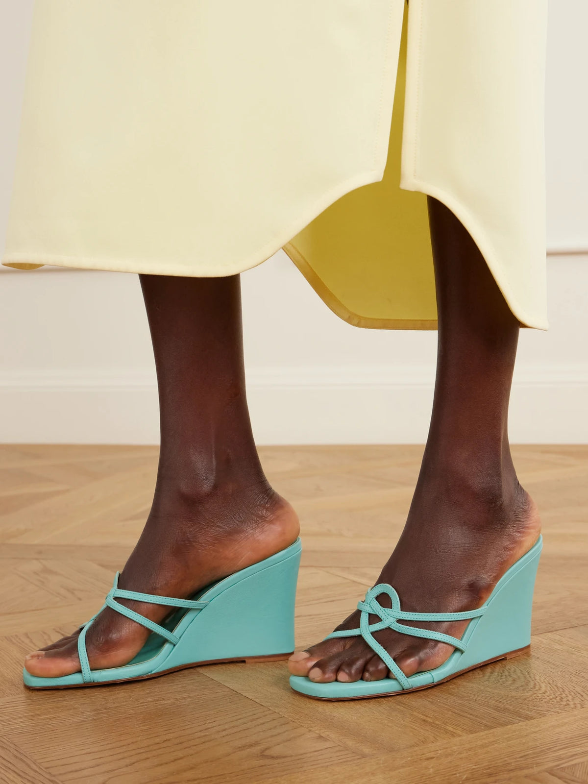 70 Opera Leather Wedge Sandals