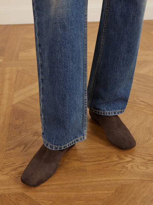 The Row Cindy Suede Ankle Boots
