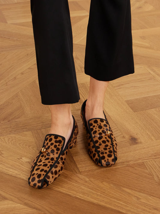 Showtime 30 Leopard-print Pony Hair Loafers