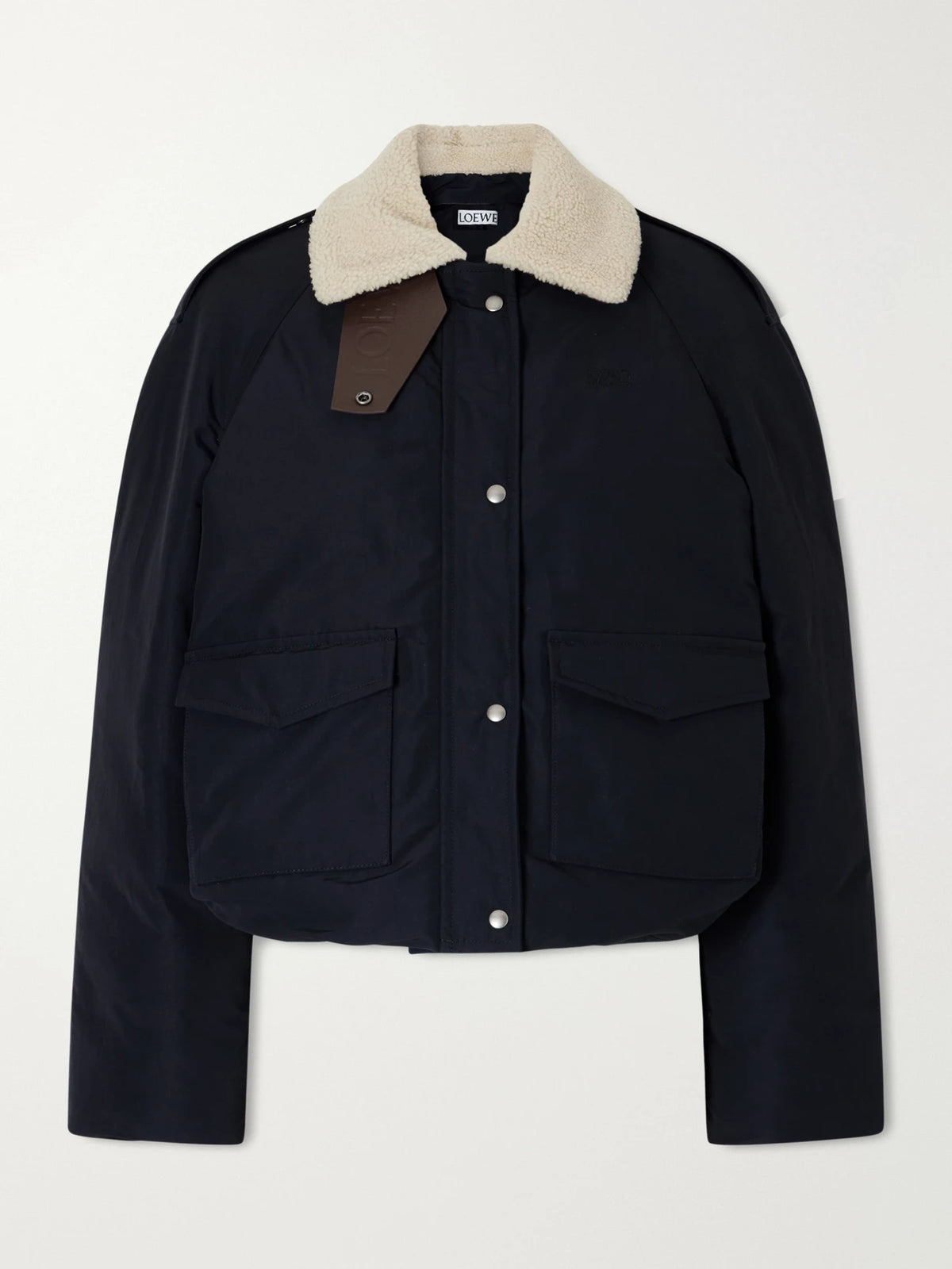 LOEWE Padded Shearling-trimmed Cotton-blend Canvas Jacket