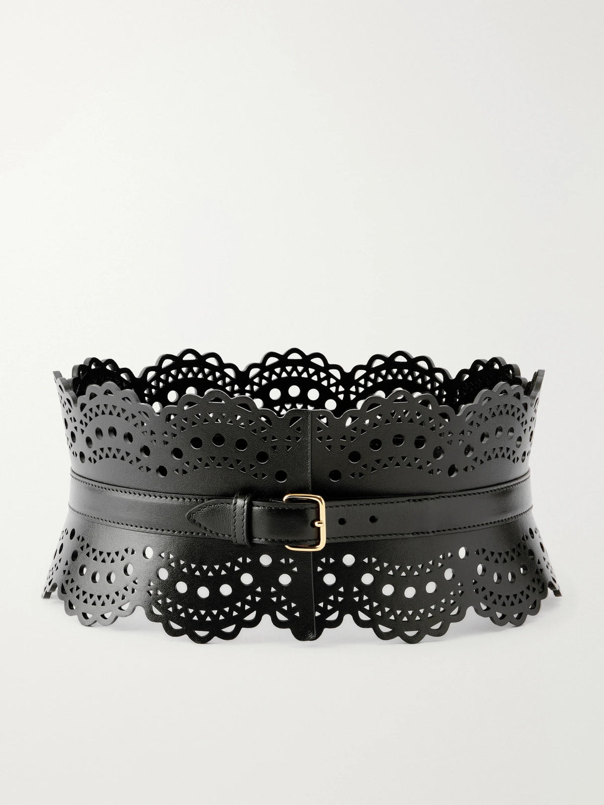 Laser-cut Leather Waist Belt