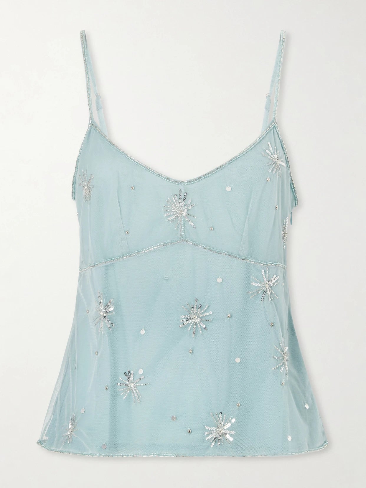 Azzurra Embellished Tulle Top
