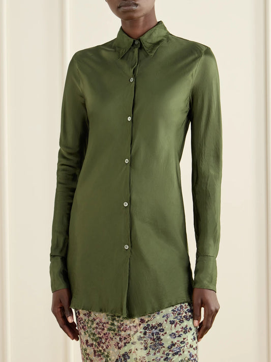 Dries Van Noten Crinkled Satin Shirt