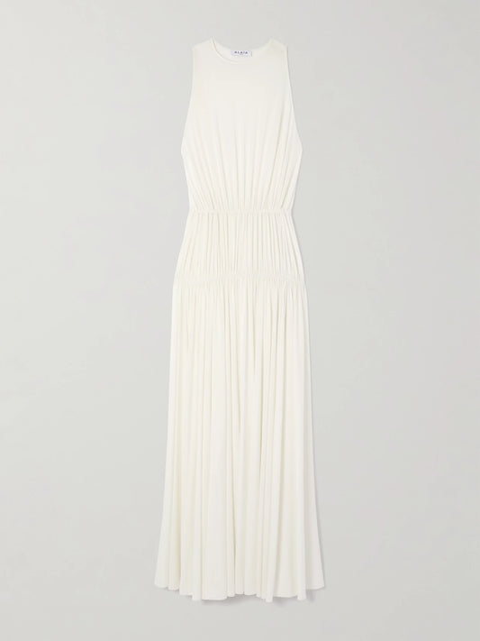Gathered Jersey Maxi Dress