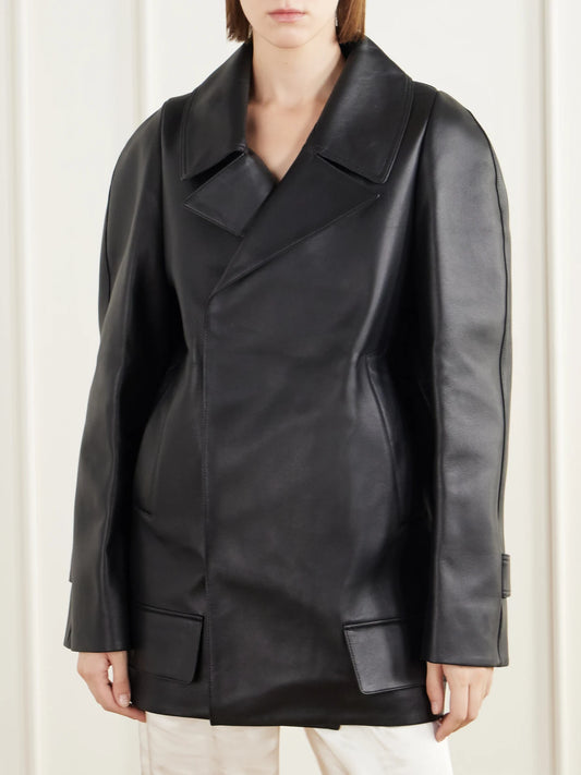 Victoria Beckham Double-breasted Leather Jacket
