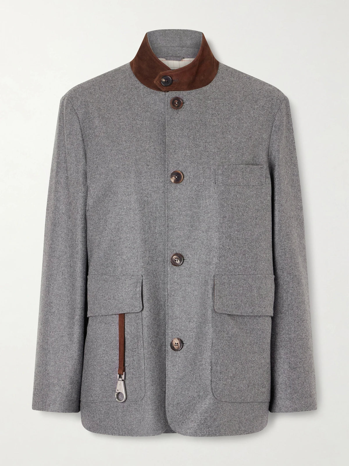 Loro Piana Roadster Suede-trimmed Wool And Cashmere-blend Jacket