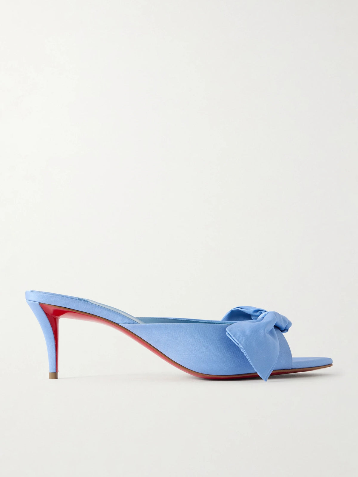 Mulazee Bow-embellished Crepe De Chine Mules