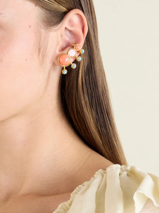 Image of Earrings. Product name - Zinnia Embellished Earrings in Multi colour by brand - Sonia Petroff