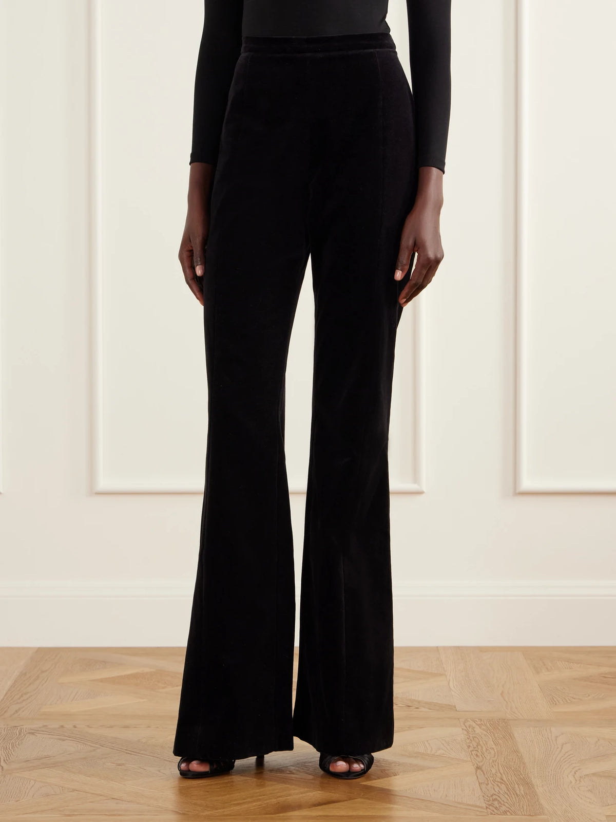 Costarellos Padra Cotton-velvet Flared Pants