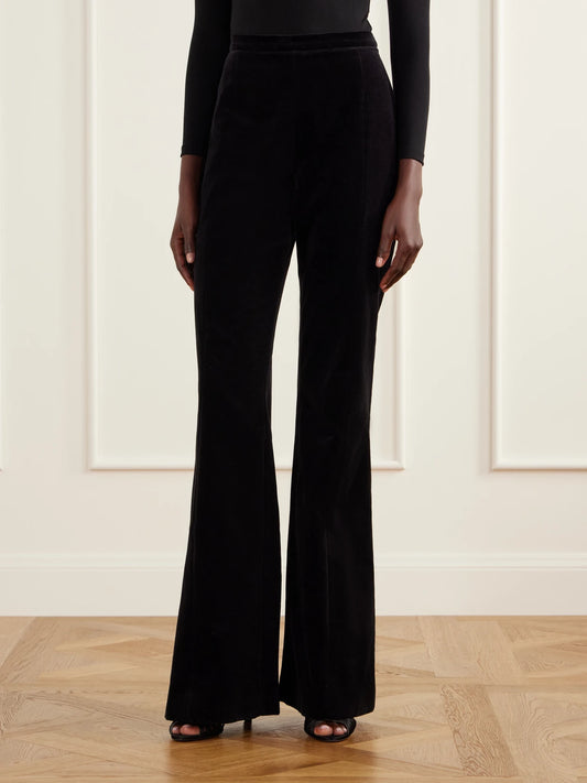 Costarellos Padra Cotton-velvet Flared Pants