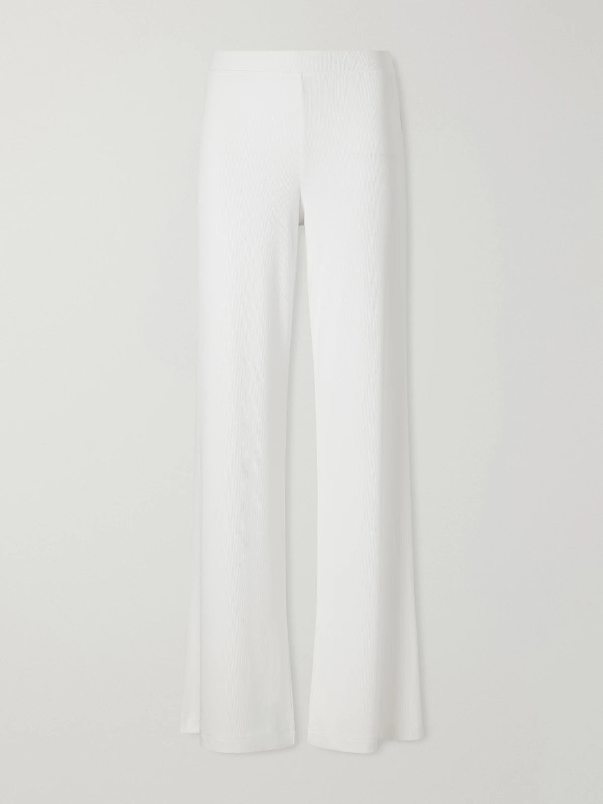 ÉTERNE Easy Lounge Ribbed-knit Jersey Wide-leg Pants