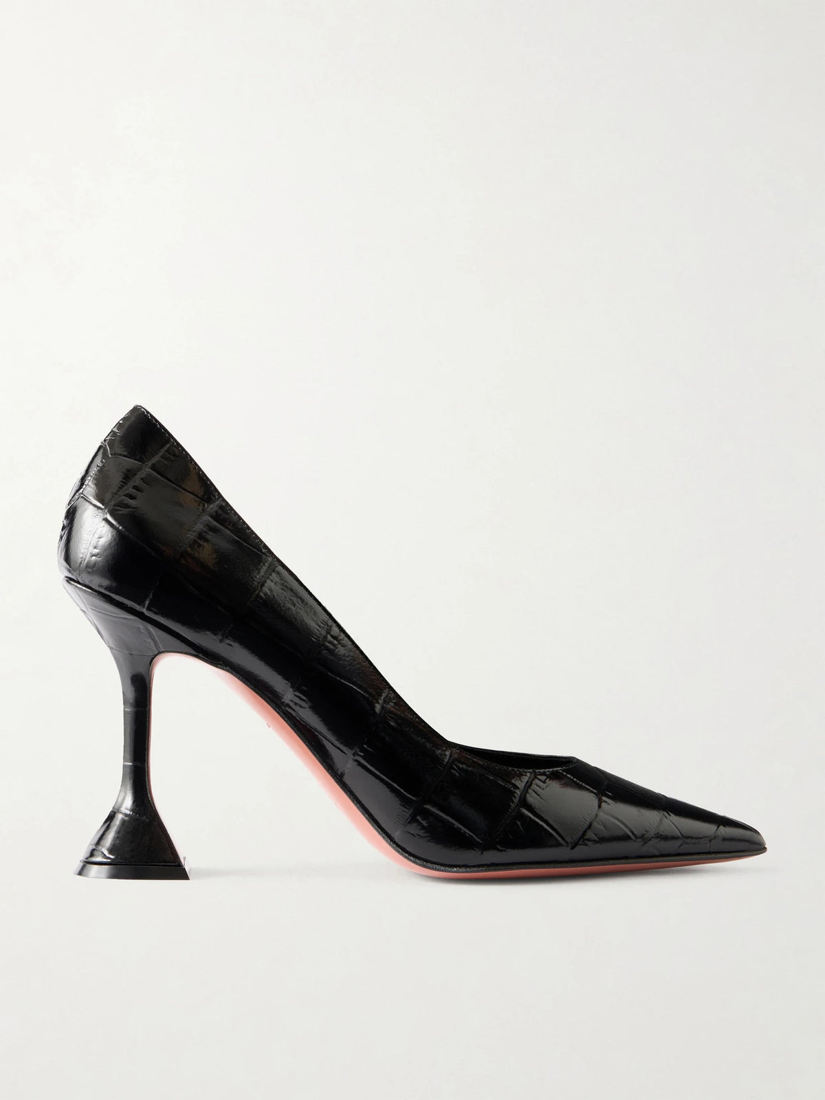 Ami Croc-effect Leather Pumps