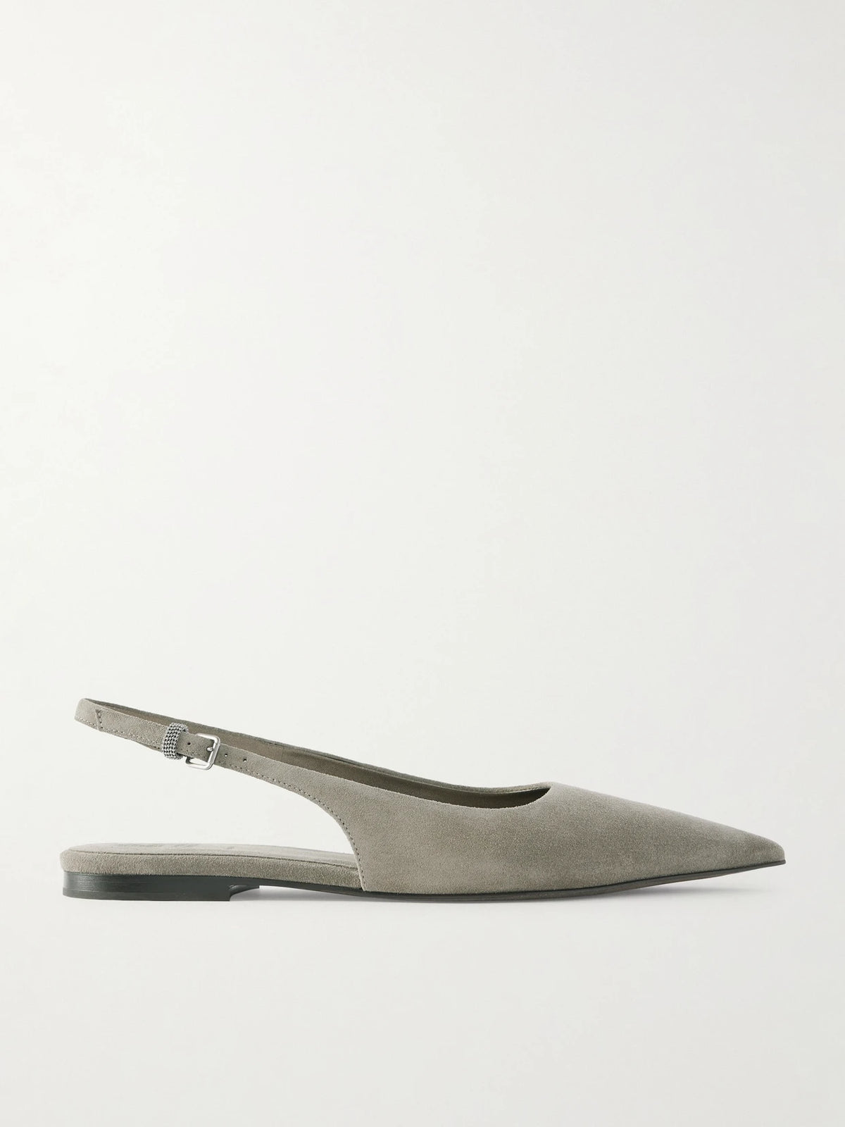 Embellished Suede Slingback Flats