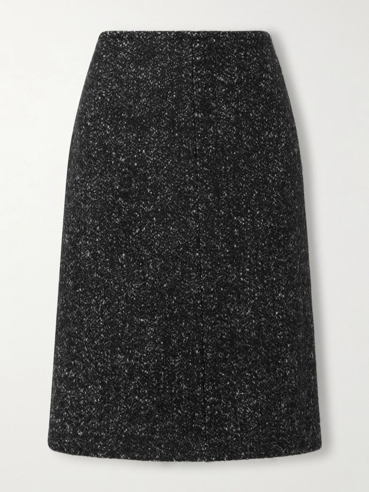 Image of a model wearing Skirts. Product name - Malva Wool Skirt in Charcoal colour by brand - The Row