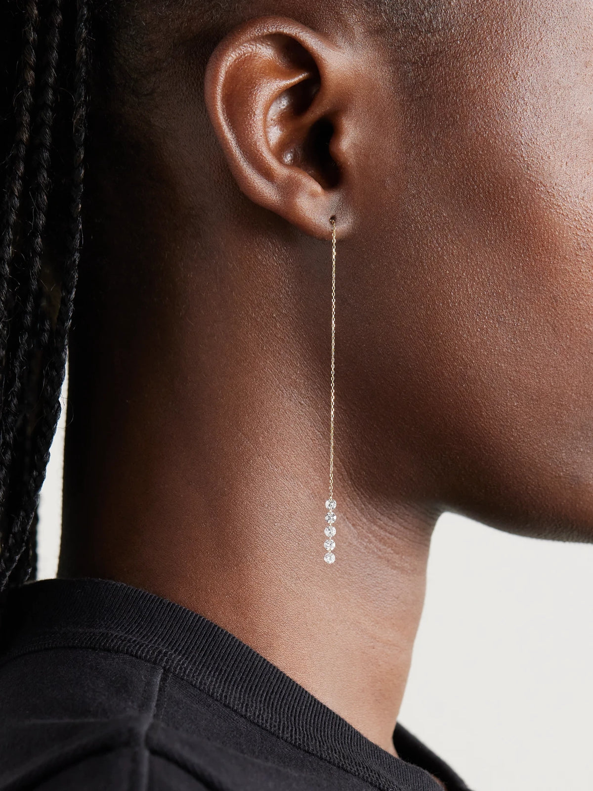 Image of Earrings. Product name - Rivière 18-karat Gold Diamond Earrings in Multi colour by brand - Persée