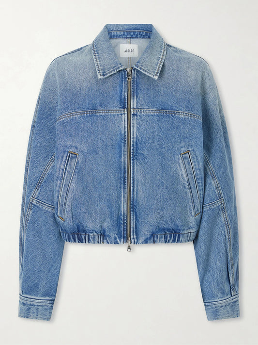 Image of Coats & Jackets. Product name - Dixon Denim Jacket in Mid denim colour by brand - AGOLDE