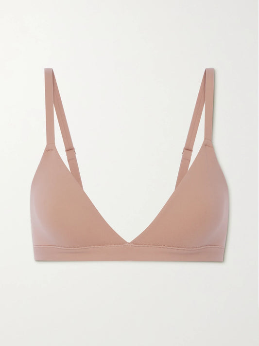 Image of Lingerie. Product name - Fits Everybody Triangle Bralette - Sienna in Neutral colour by brand - SKIMS