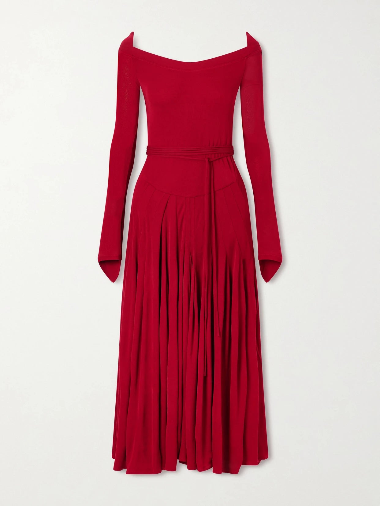Jersey Pleated Maxi Dress