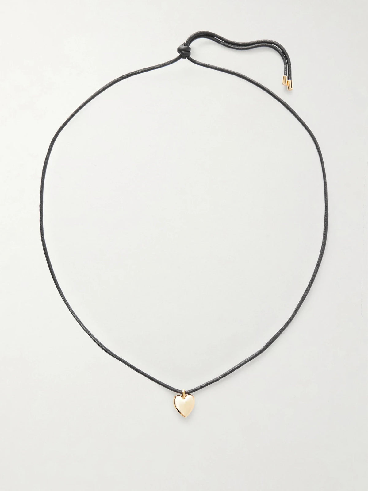 Puffy Heart Gold-plated And Leather Choker