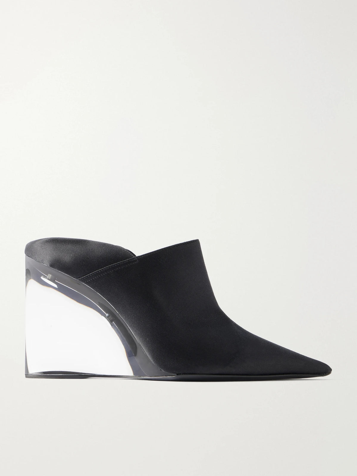 90 Satin Wedge Mules